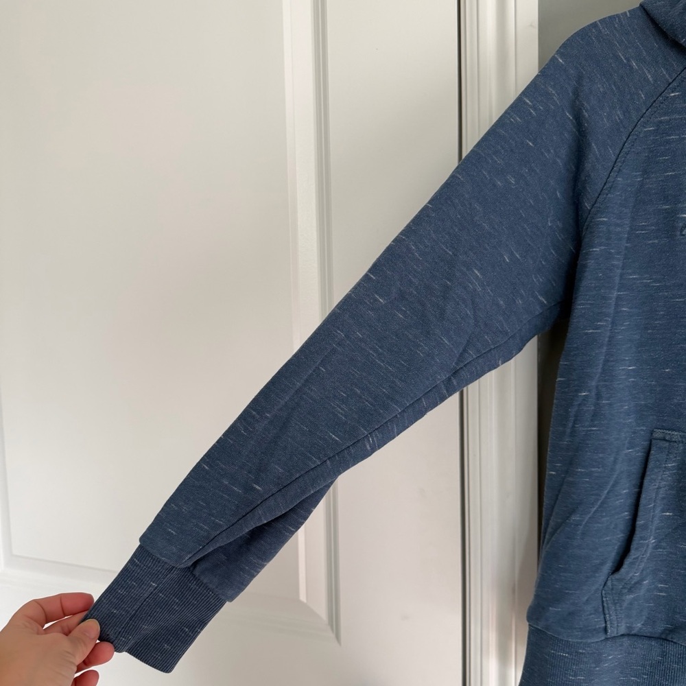 Ariat REAL Logo French Terry Heathered Blue Hoodie Sweatshirt - Picture 7 of 15